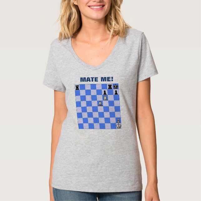 Verbinden Sie mich Schach-Motiv-T - Shirt (Vorderseite)