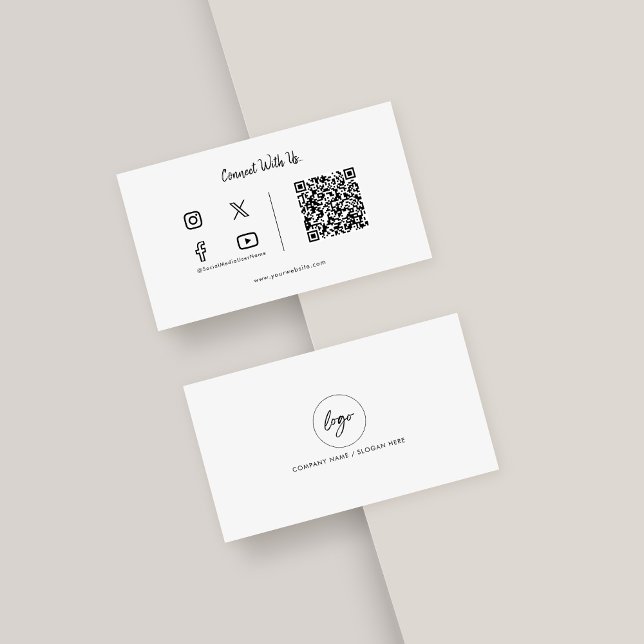Verbinden Sie mit dem Minimal Qr Code Social Media Visitenkarte (Von Creator hochgeladen)