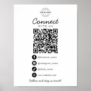 Verbinden Sie mit dem QR-Code-Business-Logo der US Poster