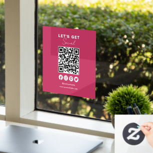 Verbinden Sie mit dem QR-Code der Social Media Fensteraufkleber