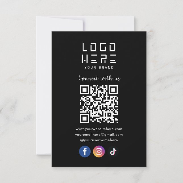 Verbinden Sie mit dem QR-Code der Social Media in  Einladung (Vorderseite)