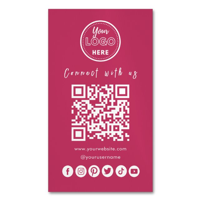 Verbinden Sie mit dem QR-Code der Social Media Magnetische Visitenkarte (Vorderseite Vertikal)