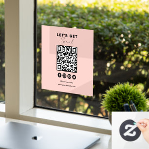 Verbinden Sie mit dem QR-Code der sozialen Medien  Fensteraufkleber