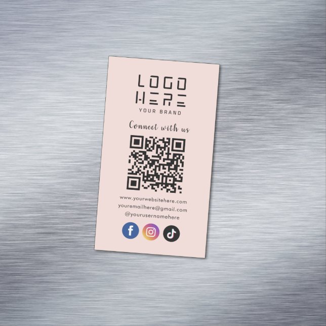 Verbinden Sie mit dem QR-Code der sozialen Medien  Magnetische Visitenkarte (Beispiel)