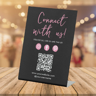 Verbinden Sie mit dem QR-Code der sozialen Medien  Sockelschild