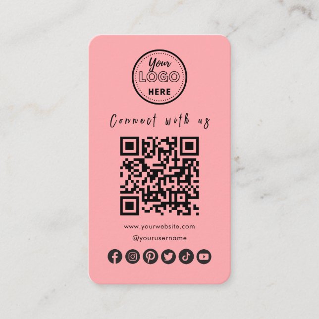 Verbinden Sie mit dem QR-Code der sozialen Medien  Visitenkarte (Vorderseite)