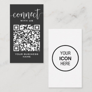 Verbinden Sie mit dem QR Code Dunkelgrau moderne m Visitenkarte