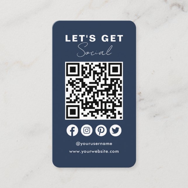 Verbinden Sie mit dem QR-Code für Social Media Nav Visitenkarte (Vorderseite)