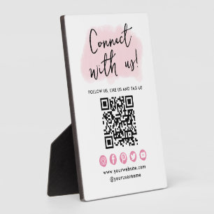 Verbinden Sie mit dem rosa QR-Code der sozialen Me Fotoplatte