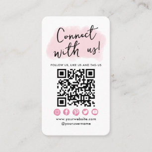Verbinden Sie mit dem rosa QR-Code der sozialen Me Visitenkarte