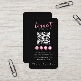 Verbinden Sie mit dem schwarzen QR-Code der rosa S Visitenkarte
