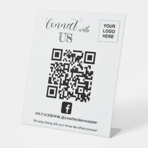 Verbinden Sie mit Facebook QR-Code Sockelschild