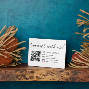 Verbinden Sie mit Instagram Facebook Qr Code Weiß Fotoplatte