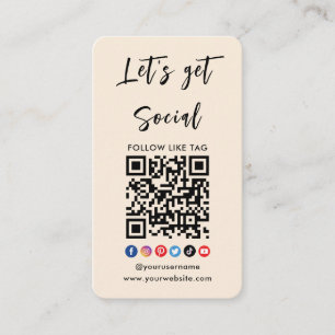 Verbinden Sie mit QR Code Beruflich Trendy Boho Visitenkarte