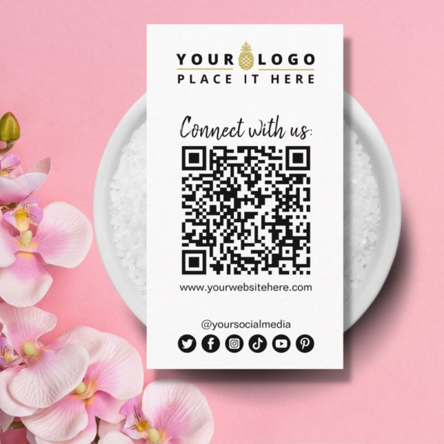 Verbinden Sie mit QR Code Social Media Einfach Wei Visitenkarte (Von Creator hochgeladen)