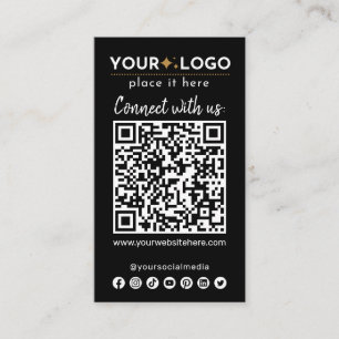 Verbinden Sie mit QR Code Social Media Moderne Bla Visitenkarte