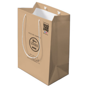 Verbinden Sie mit uns Instagram Facebook QR Code R Mittlere Geschenktüte