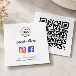 Verbinden Sie mit uns Instagram Facebook Social Me Quadratische Visitenkarte