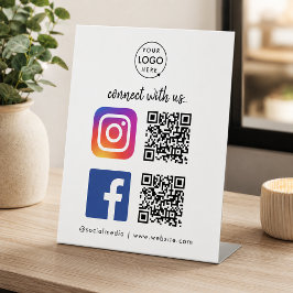 Verbinden Sie mit uns Instagram Facebook Social Me Sockelschild
