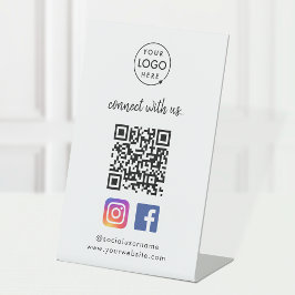 Verbinden Sie mit uns Instagram Facebook Social Me Sockelschild