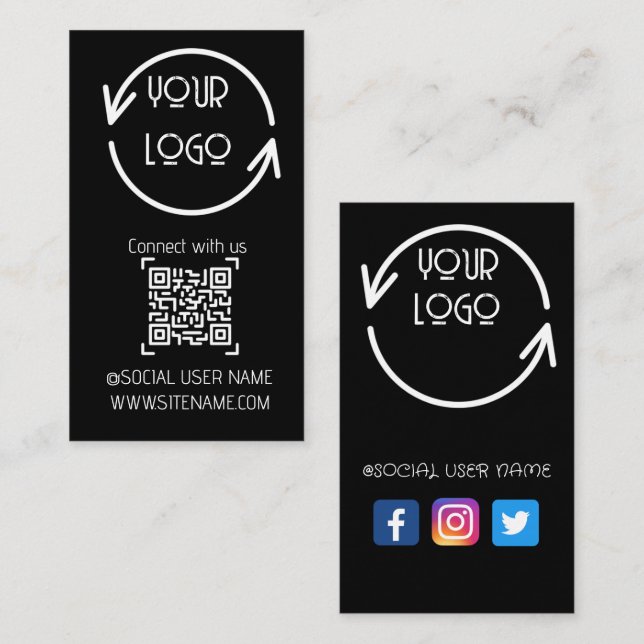 Verbinden Sie mit uns, QR-Code für Social Media, B Visitenkarte (Vorne/Hinten)