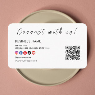 Verbinden Sie mit uns Qr Code Social Media Logo Wh Visitenkarte