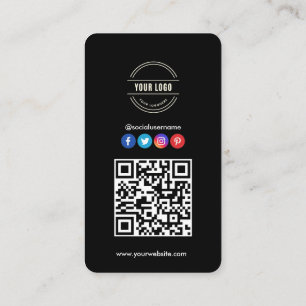 Verbinden Sie mit uns   Social Media QR Code Black Visitenkarte