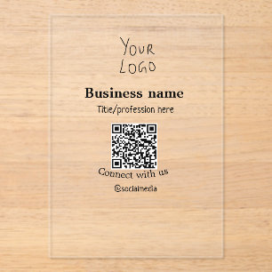 Verbinden Sie mit unserem Firmenlogo QR Social Med Acryleinladungen
