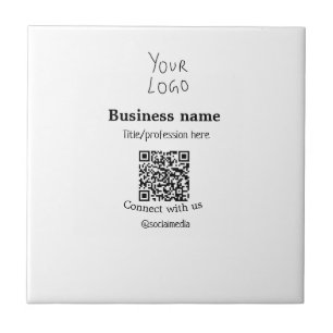 Verbinden Sie mit unserem Firmenlogo QR Social Med Fliese