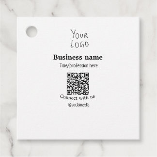 Verbinden Sie mit unserem Firmenlogo QR Social Med Geschenkanhänger