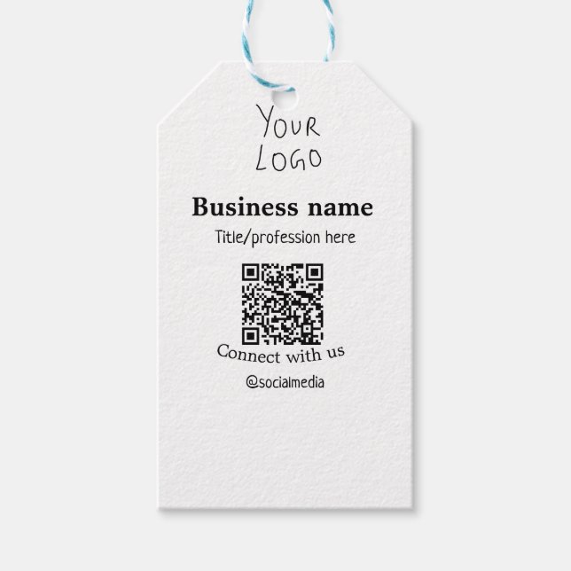 Verbinden Sie mit unserem Firmenlogo QR Social Med Geschenkanhänger (Vorderseite)