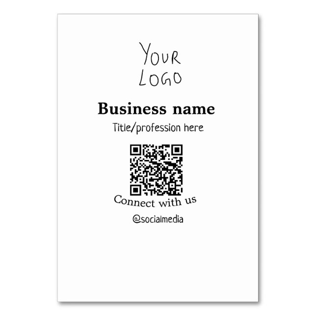 Verbinden Sie mit unserem Firmenlogo QR Social Med Tischnummer (Vorderseite)