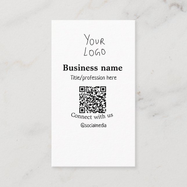 Verbinden Sie mit unserem Firmenlogo QR Social Med Visitenkarte (Vorderseite)