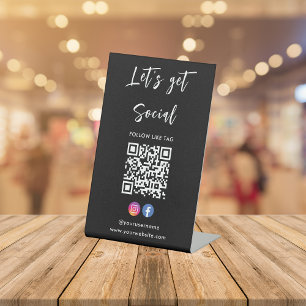 Verbinden Sie mit US Instagram Facebook Qr Code Bl Sockelschild
