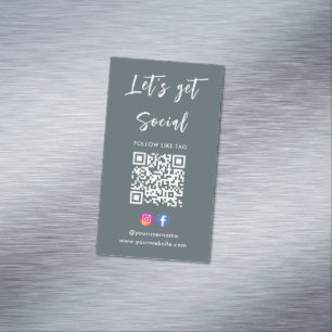 Verbinden Sie mit US Instagram Facebook Qr Code gr Magnetische Visitenkarte