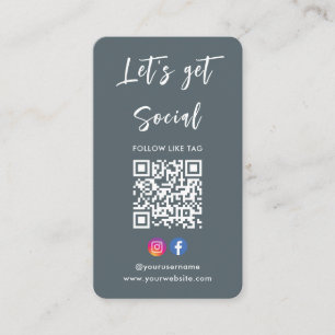 Verbinden Sie mit US Instagram Facebook Qr Code gr Visitenkarte