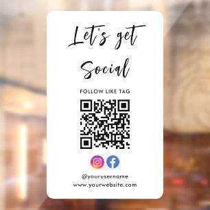 Verbinden Sie mit US Instagram Facebook Qr Code we Fensteraufkleber
