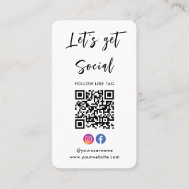 Verbinden Sie mit US Instagram Facebook Qr Code we Visitenkarte