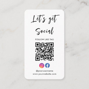 Verbinden Sie mit US Instagram Facebook Qr Code we Visitenkarte