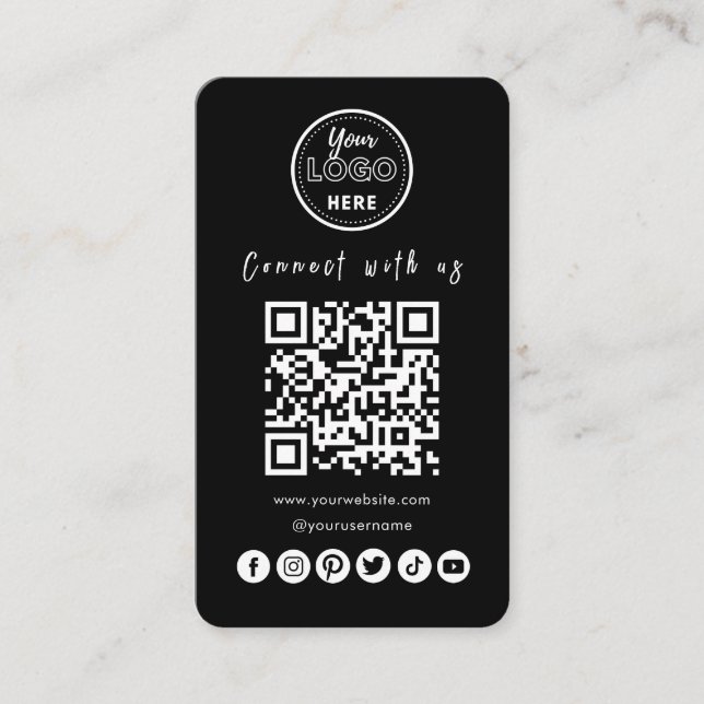 Verbinden Sie mit US Social Media QR Code Trendy B Visitenkarte (Vorderseite)