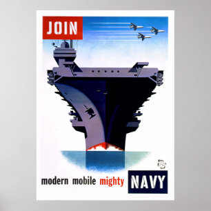 Verbinden Sie moderne bewegliche mächtige Marine - Poster