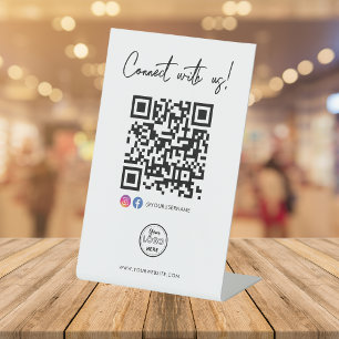 Verbinden Sie sich mit dem QR-Logo von Facebook Sockelschild