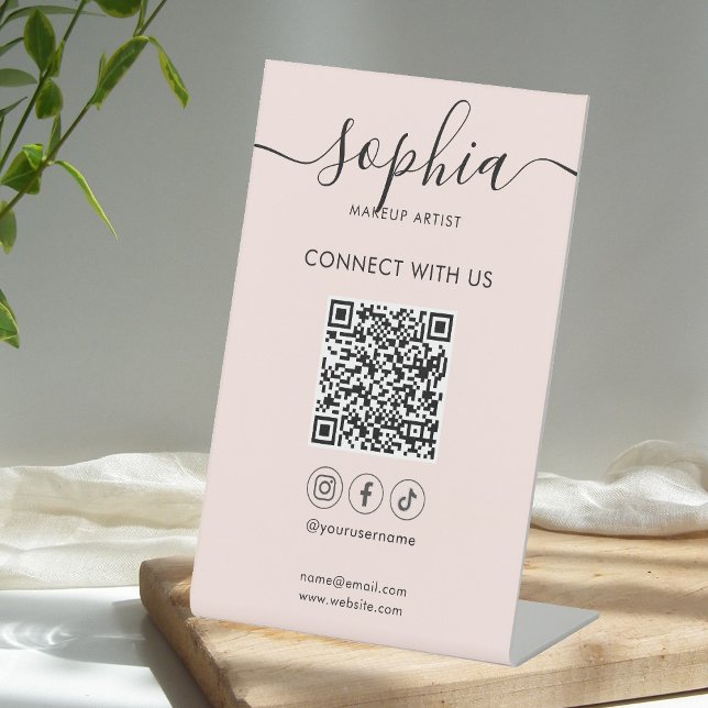 Verbinden Sie uns mit Social Media Script Sockelschild (Von Creator hochgeladen)