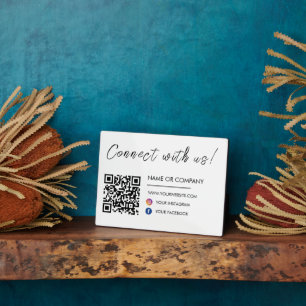 Verbinden Sie uns Website Qr Code Social Media Whi Fotoplatte