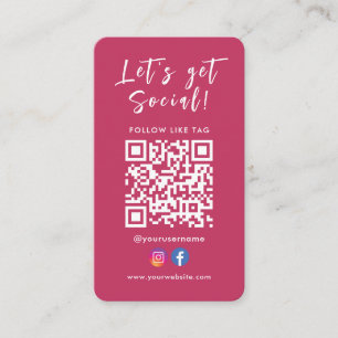 Verbindung mit dem QR-Code Facebook-Instagramm-Log Visitenkarte