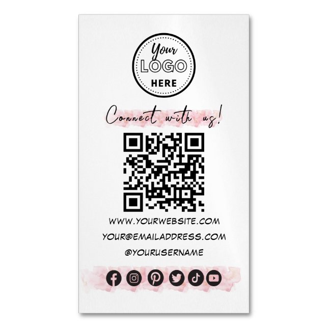 Verbindung mit dem QR-Code für soziale Medien Mini Magnetische Visitenkarte (Vorderseite Vertikal)