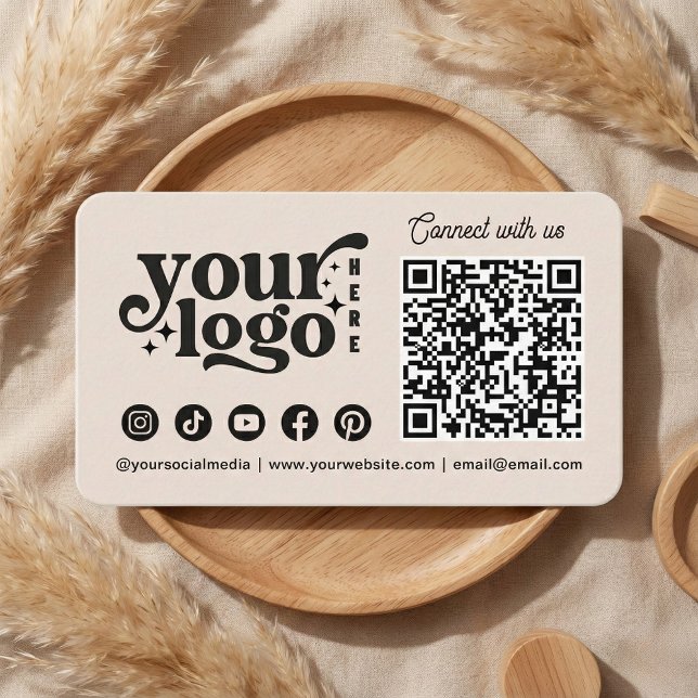 Verbindung mit dem QR-Code-Geschäft von US Social  Visitenkarte (Connect With Us Social Media QR Code Business Business Card)