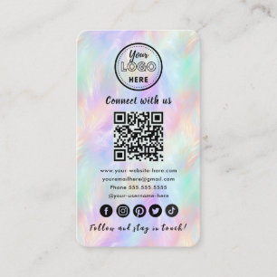 Verbindung mit dem QR Code Iridescent Opal stilvol Visitenkarte