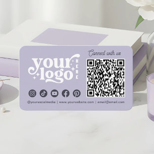 Verbindung mit dem QR Code Lavender Social Media Visitenkarte