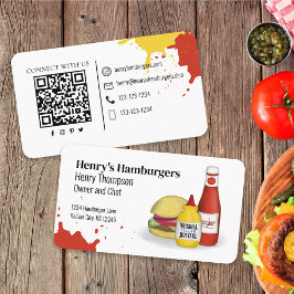 Verbindung mit mir | QR Code Einfach Hamburger mod Visitenkarte
